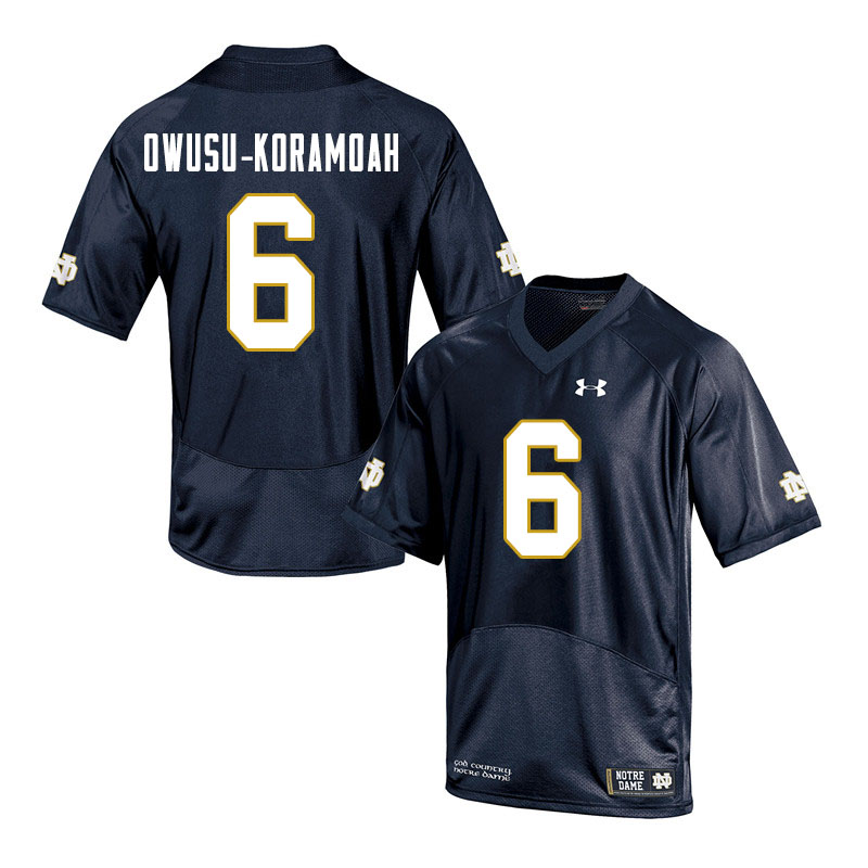 Men #6 Jeremiah Owusu-Koramoah Notre Dame Fighting Irish College Football Jerseys Sale-Navy